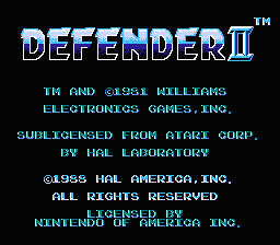 Defender II title screenshot